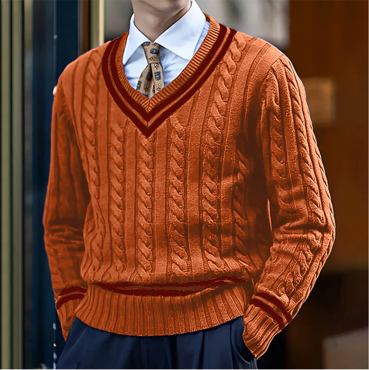 Stylish V-Neck Sweater for Men