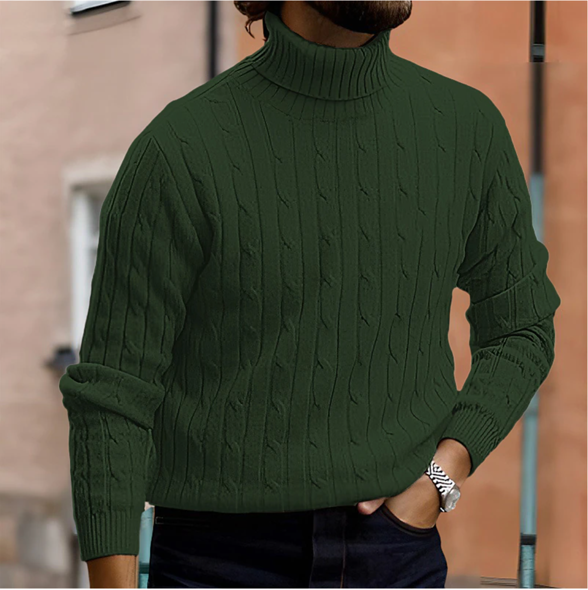 Elegant Men's Rollneck Sweater with Comfortable Fit