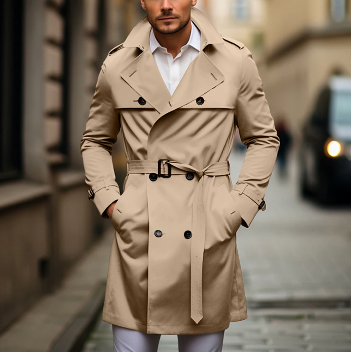 Stylish Long Trench Coat for Men