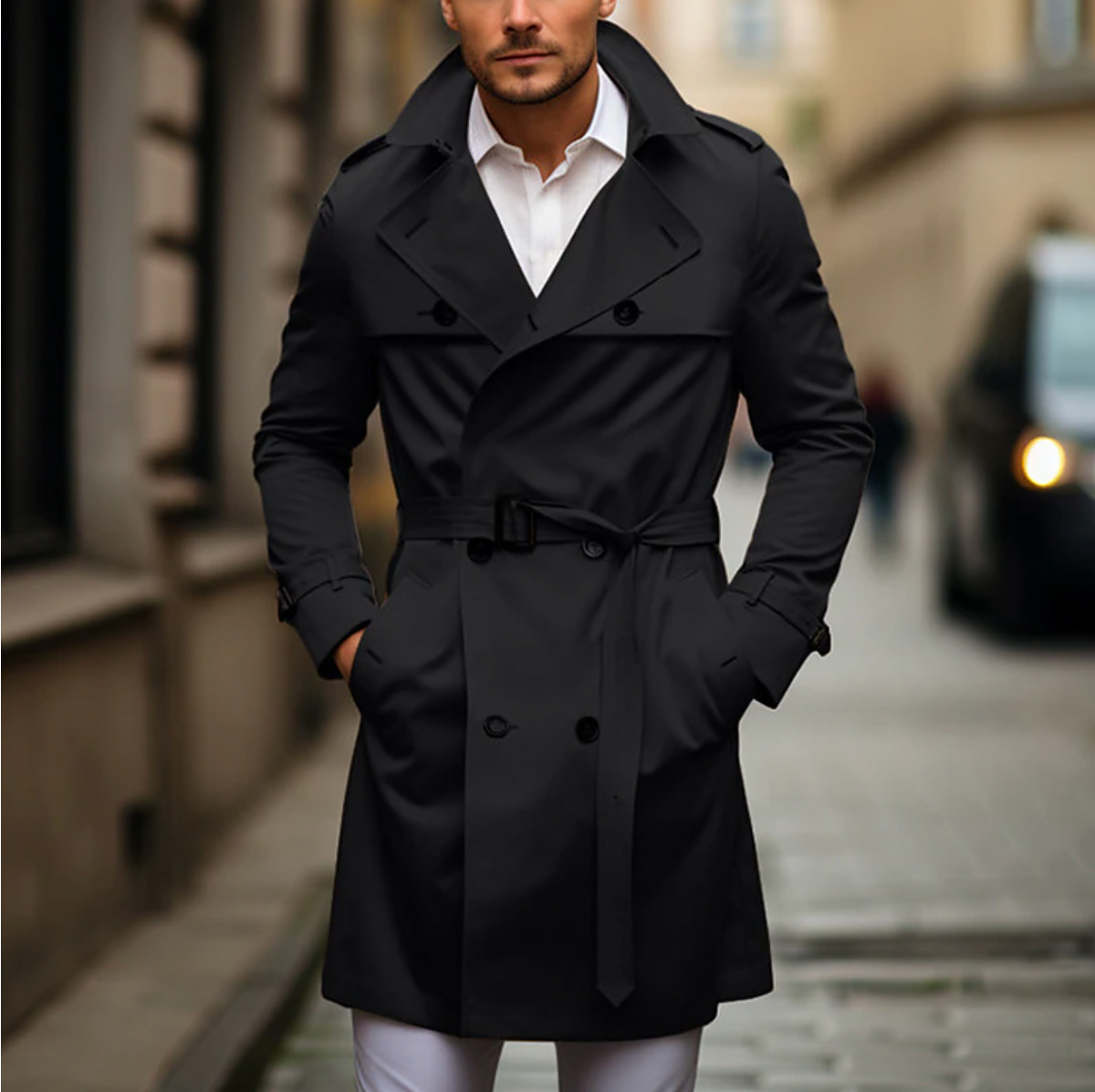 Stylish Long Trench Coat for Men