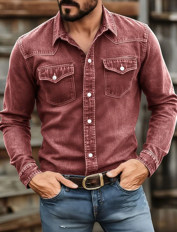 Men's Classic Button-Up Long Sleeve Shirt