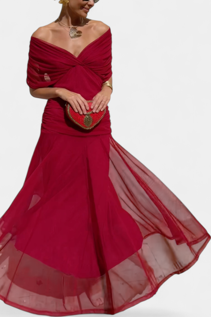 Women's Long Floral V Neck Maxi Dress