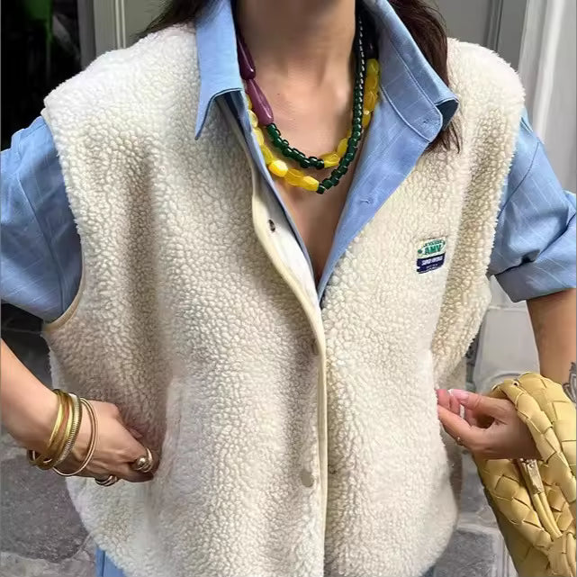Women’s Relaxed Fit Teddy Fleece Vest