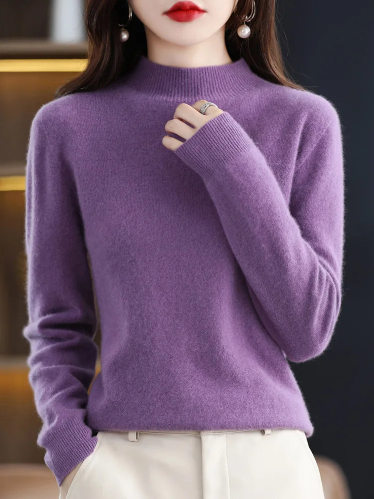 Women's Mock Neck Warm Knit Sweater