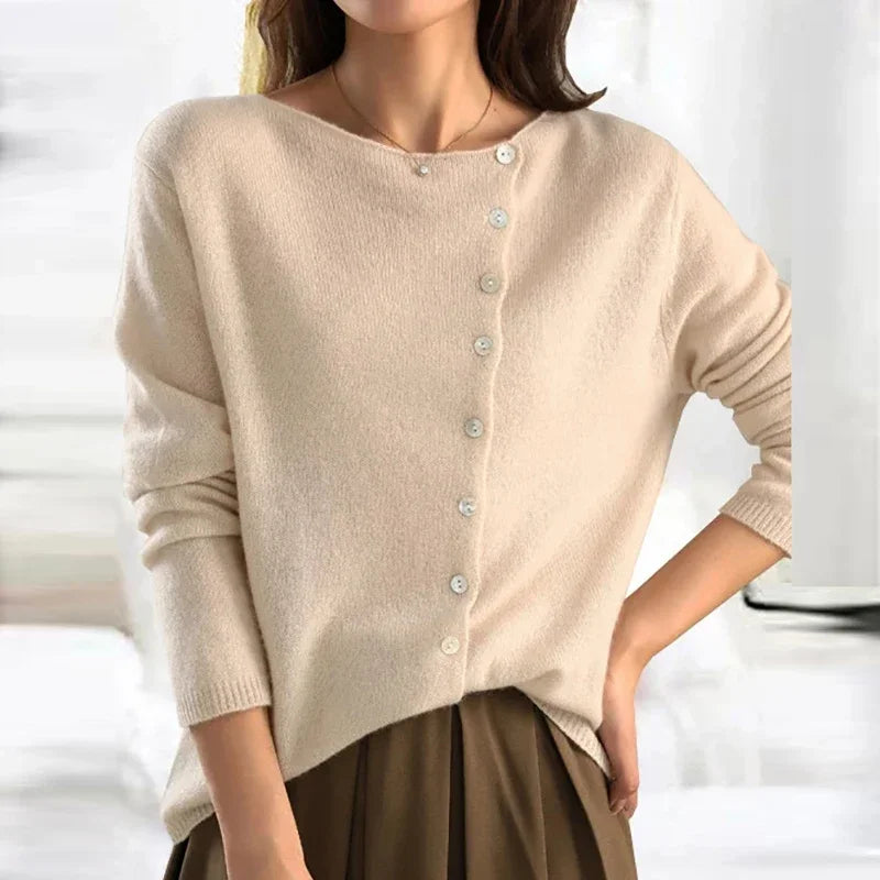 Soft Cashmere Cardigan with Buttons for Autumn