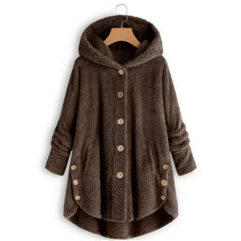 Modern Ladies Fleece Jacket with Warm Hood