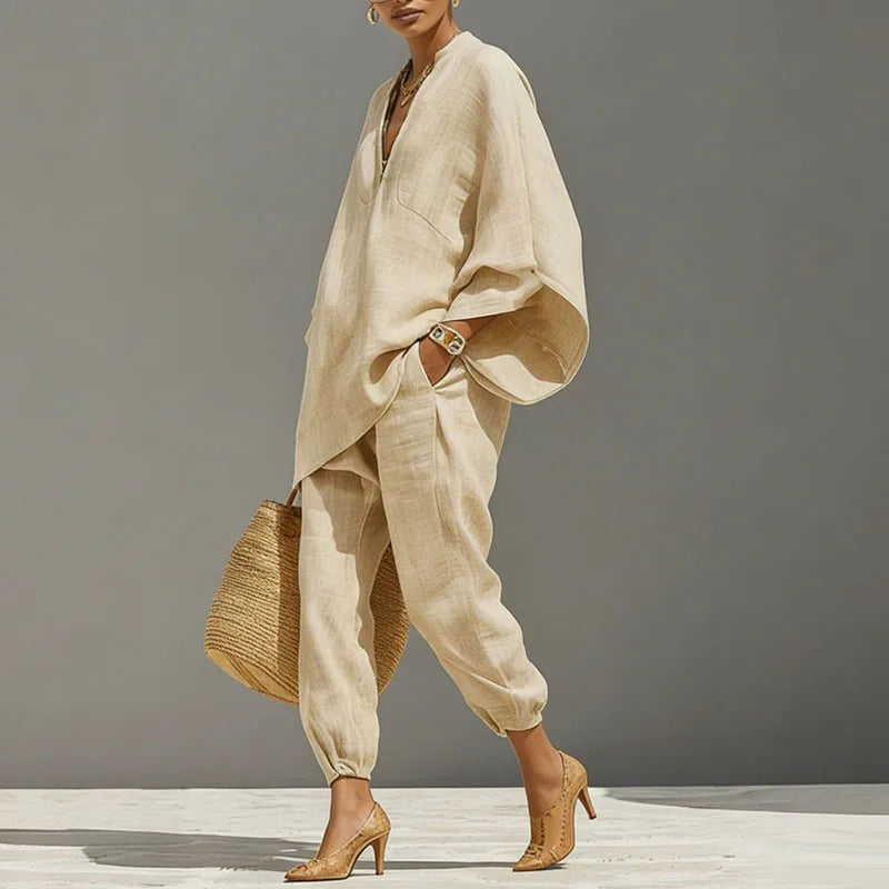 Women's Boho Co-Ord Set with Batwing Sleeve