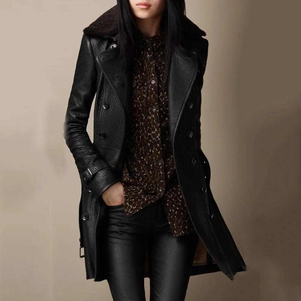 Casual Chic Modern Black Women's Coat