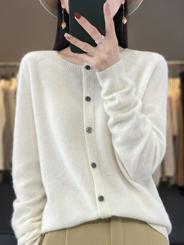 Women's Soft Long Sleeve Button-Up Knit Cardigan