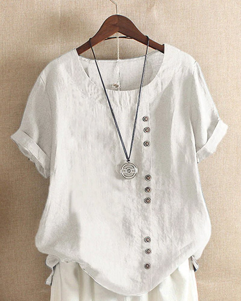 Casual Button-Front Tunic Top with Relaxed Fit and Versatile Everyday Styling