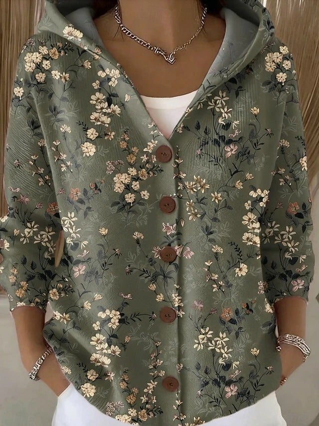Women's Button Hooded Cardigan Sweater