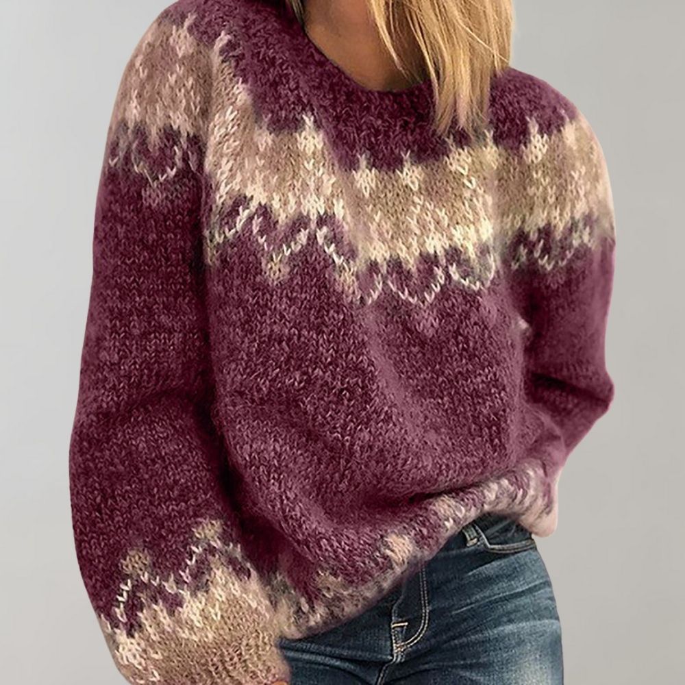 Comfortable Women's Sweater | Chunky Knit | Round Neck