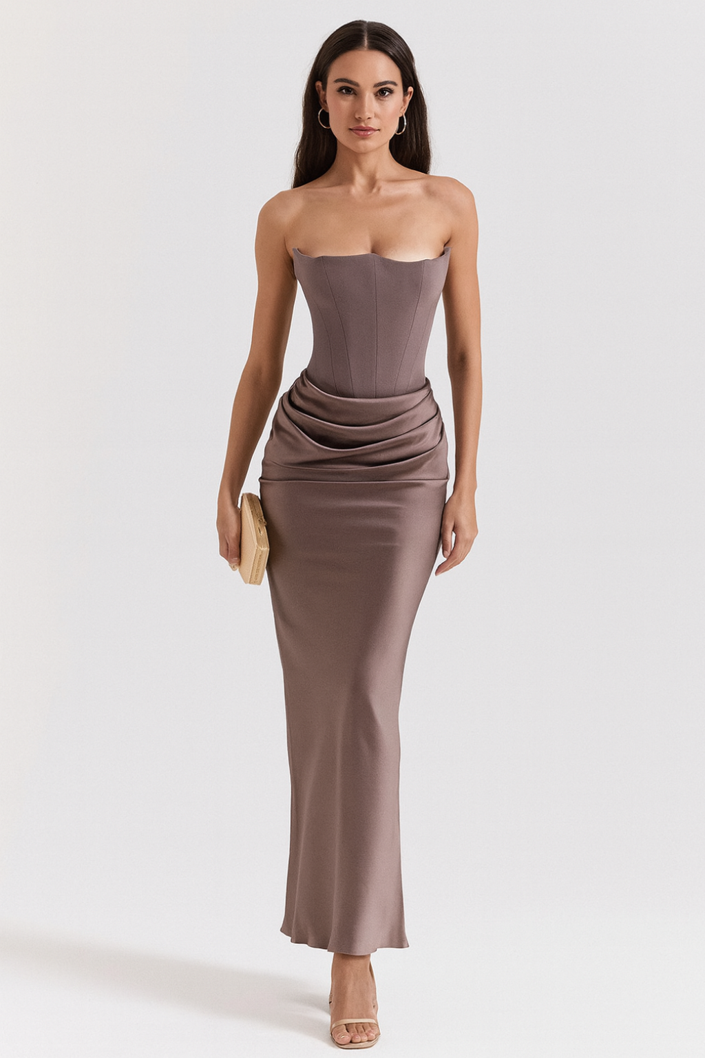 Chic Strapless Maxi Dress with Flowing Silhouette