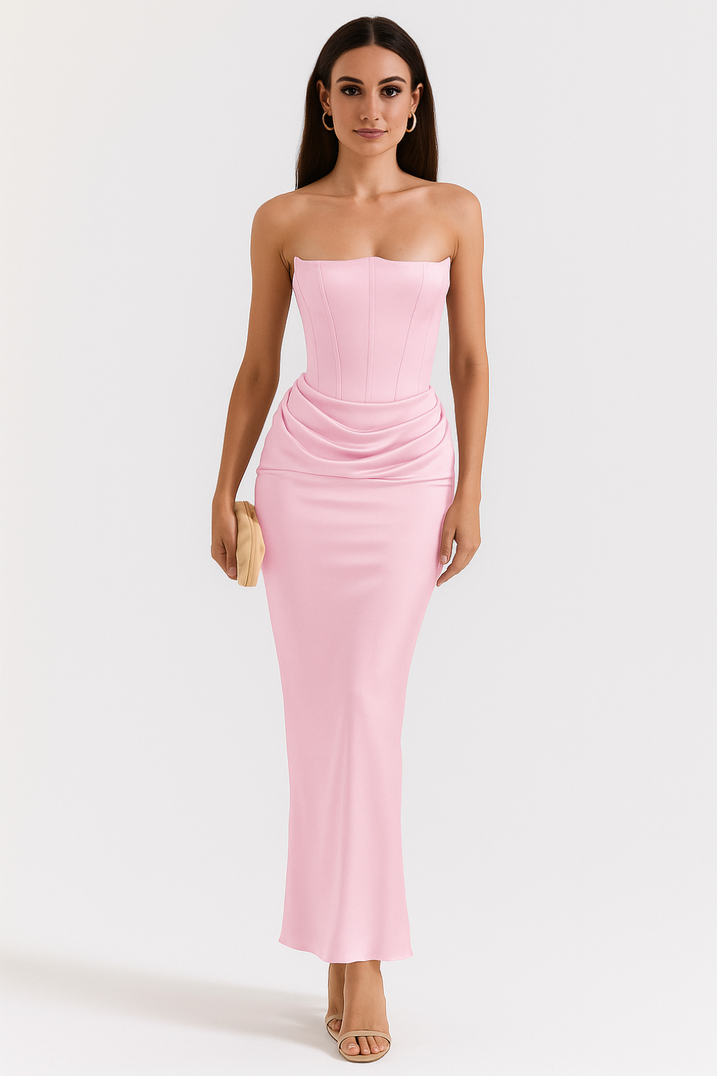 Chic Strapless Maxi Dress with Flowing Silhouette