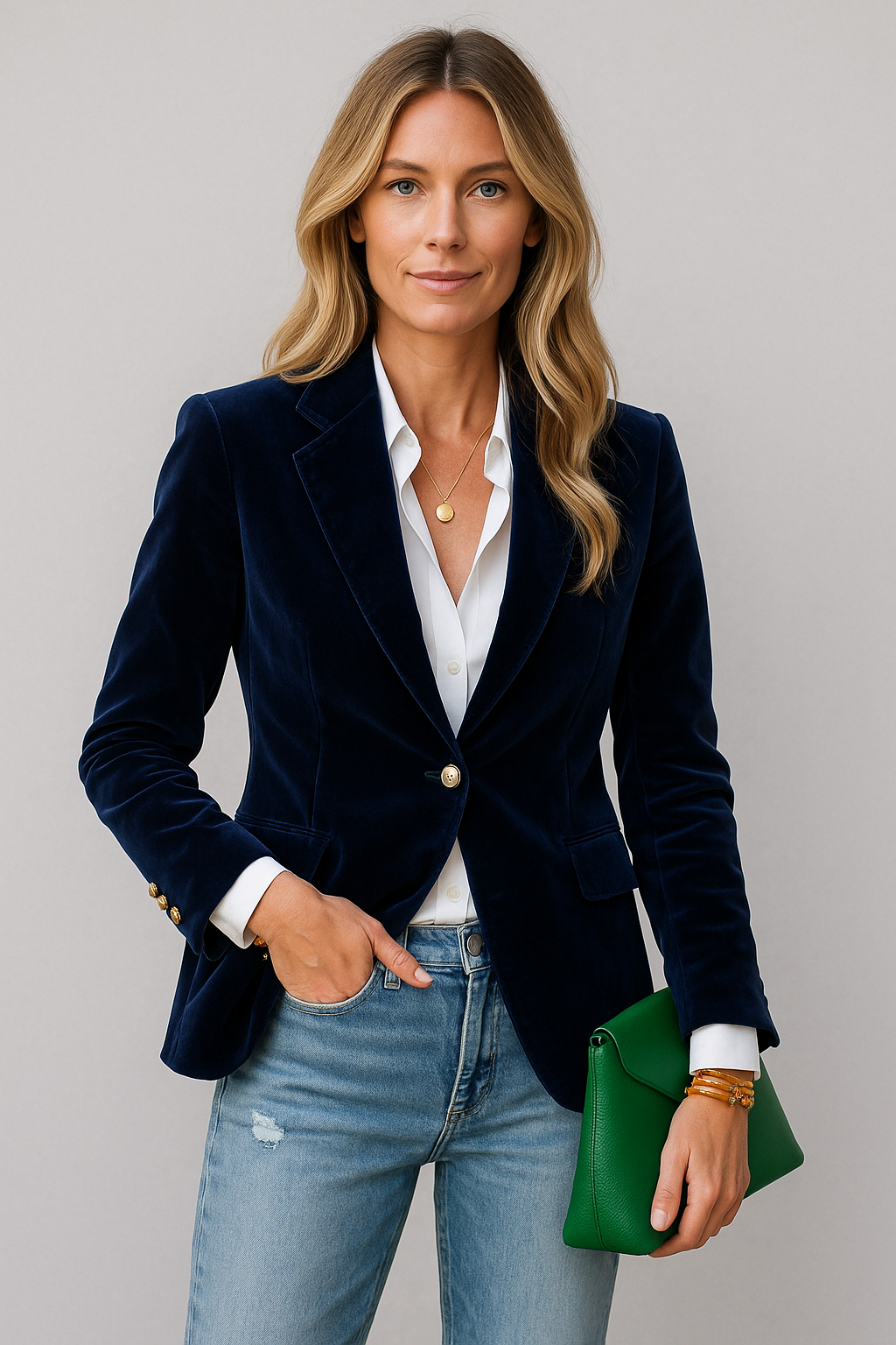 Stylish Women's Velvet Blazer