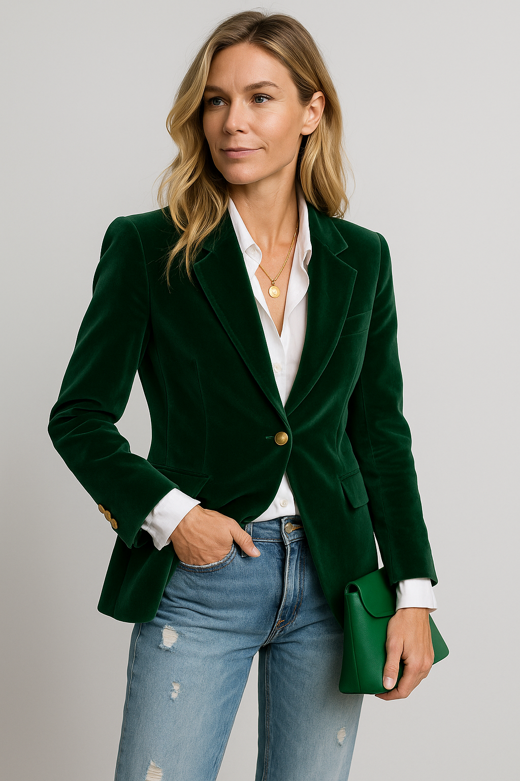 Stylish Women's Velvet Blazer