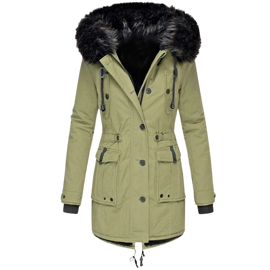 Women's Faux Fur Hooded Parka Coat