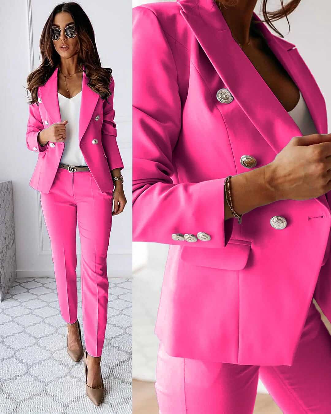 Women’s Elegant Tailored Blazer & Trousers Set