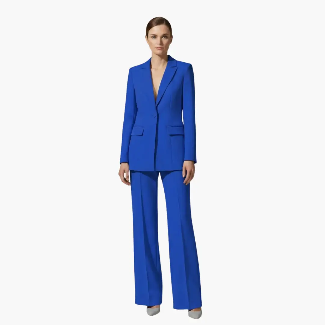 Women’s Tailored Blazer and Wide Leg Pants Suit Set