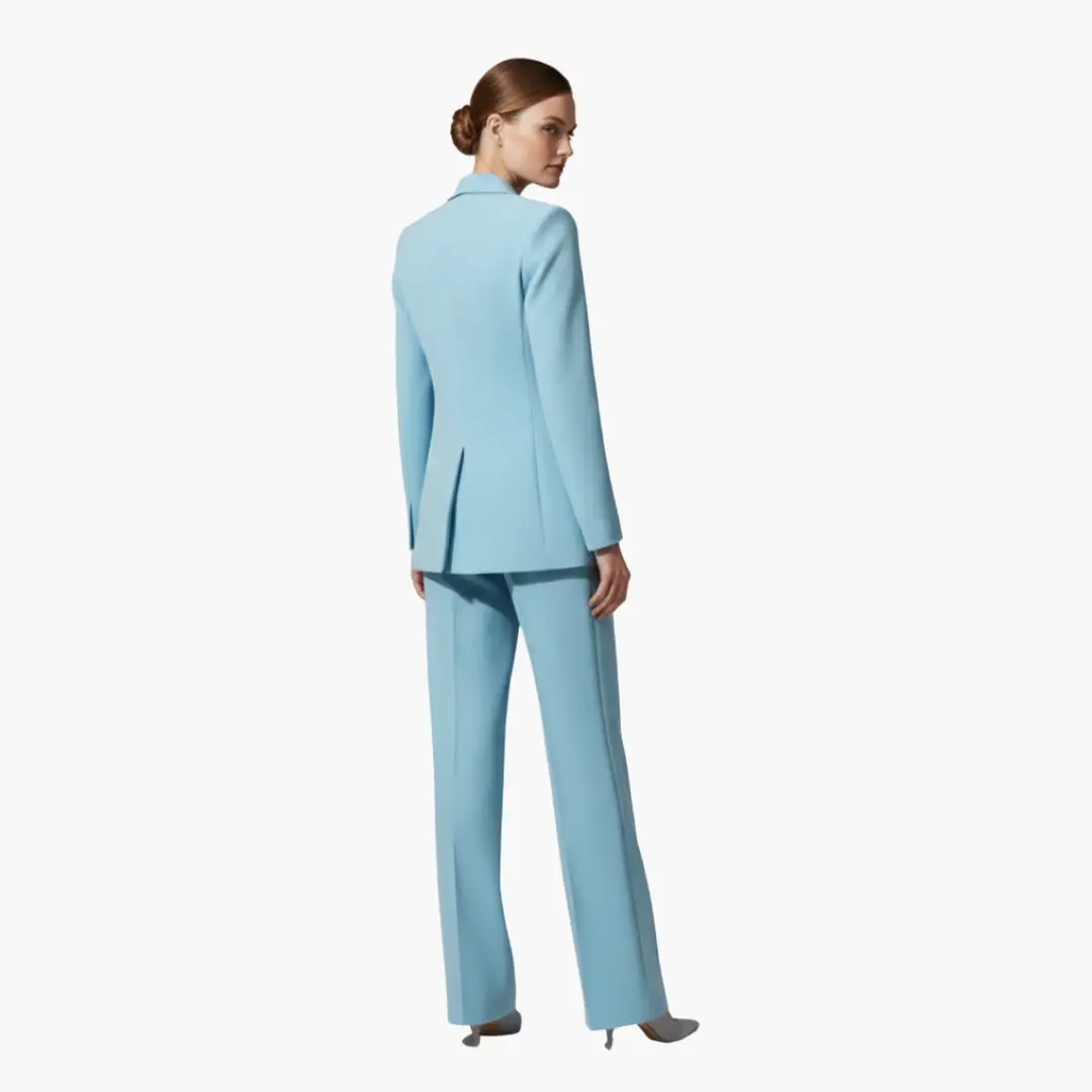 Women’s Tailored Blazer and Wide Leg Pants Suit Set