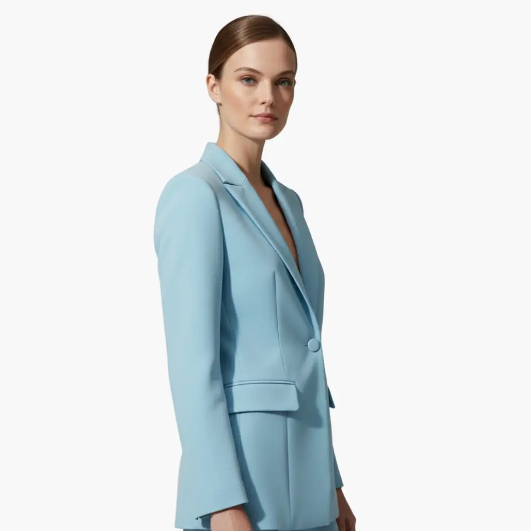 Women’s Tailored Blazer and Wide Leg Pants Suit Set