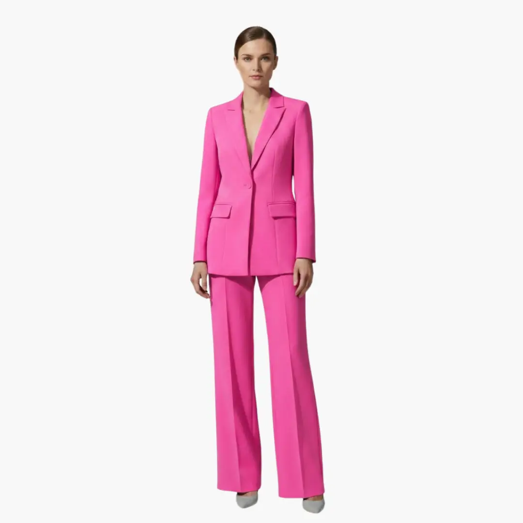 Women’s Tailored Blazer and Wide Leg Pants Suit Set