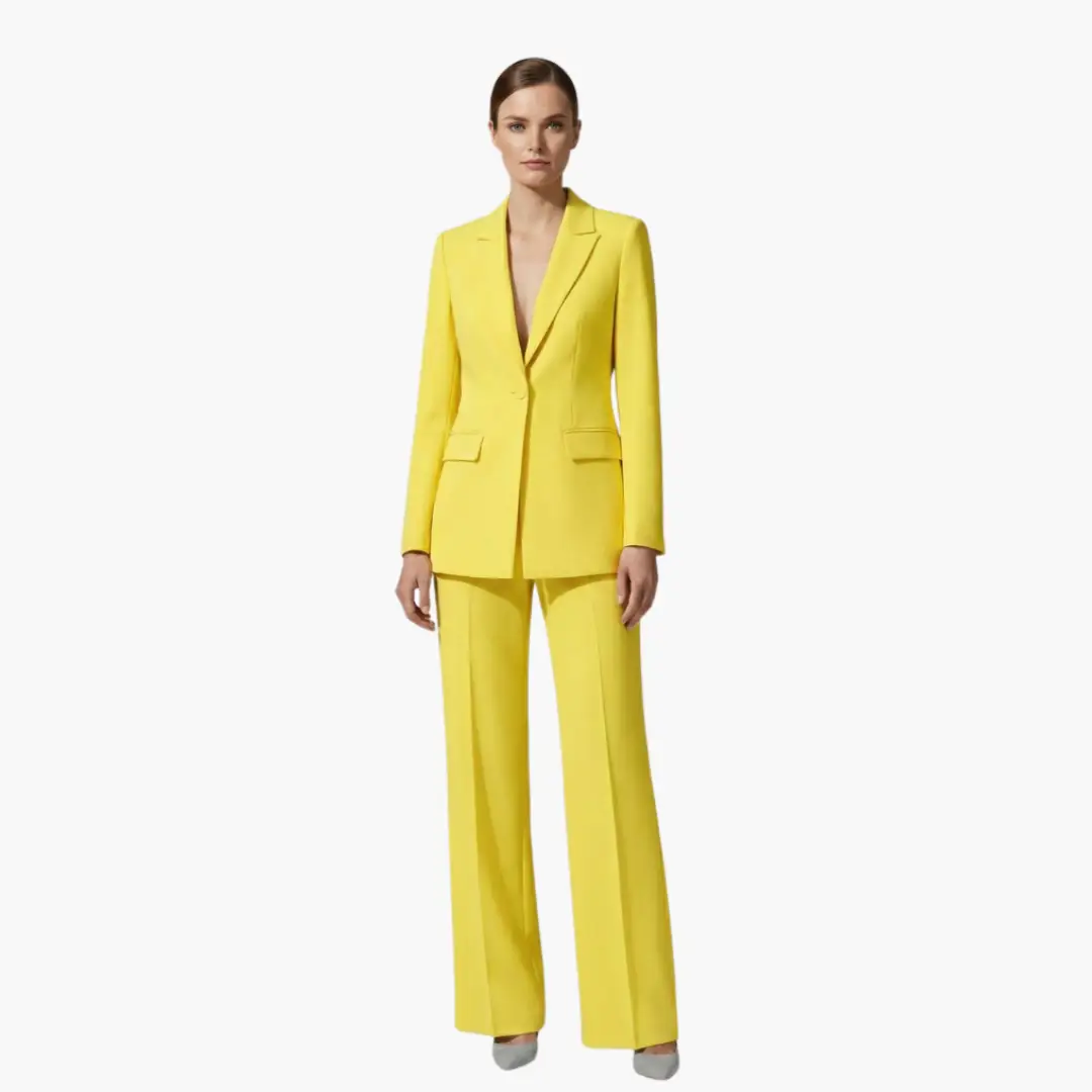 Women’s Tailored Blazer and Wide Leg Pants Suit Set