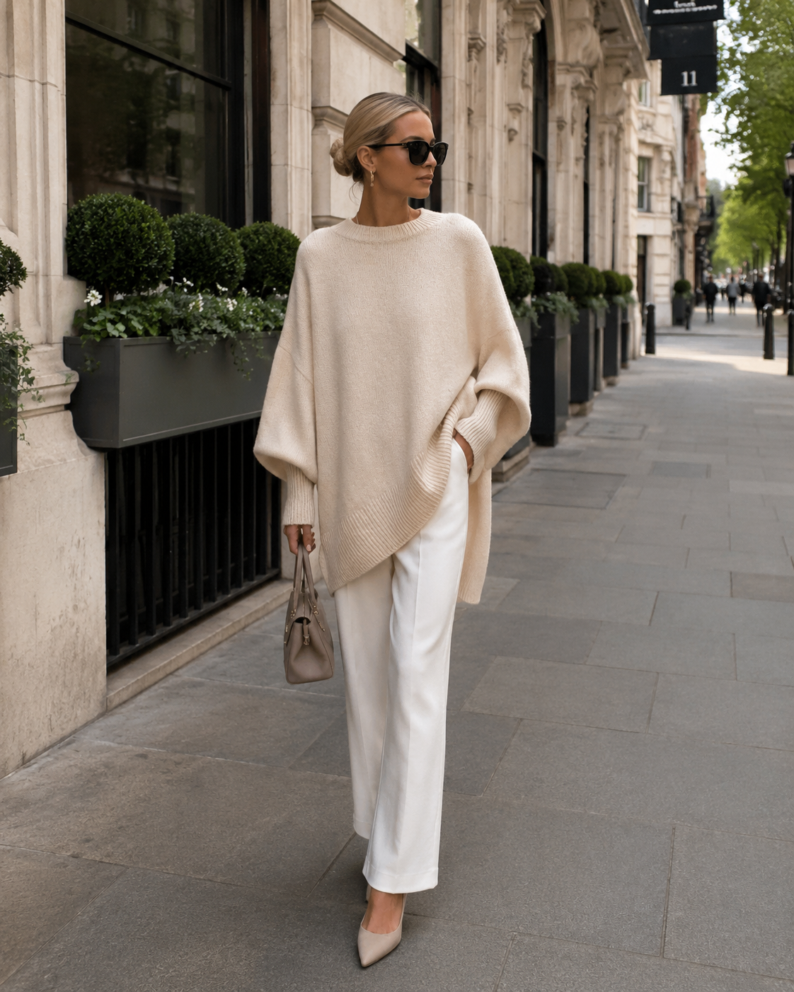 Women’s Elegant Batwing Knit Poncho Sweater