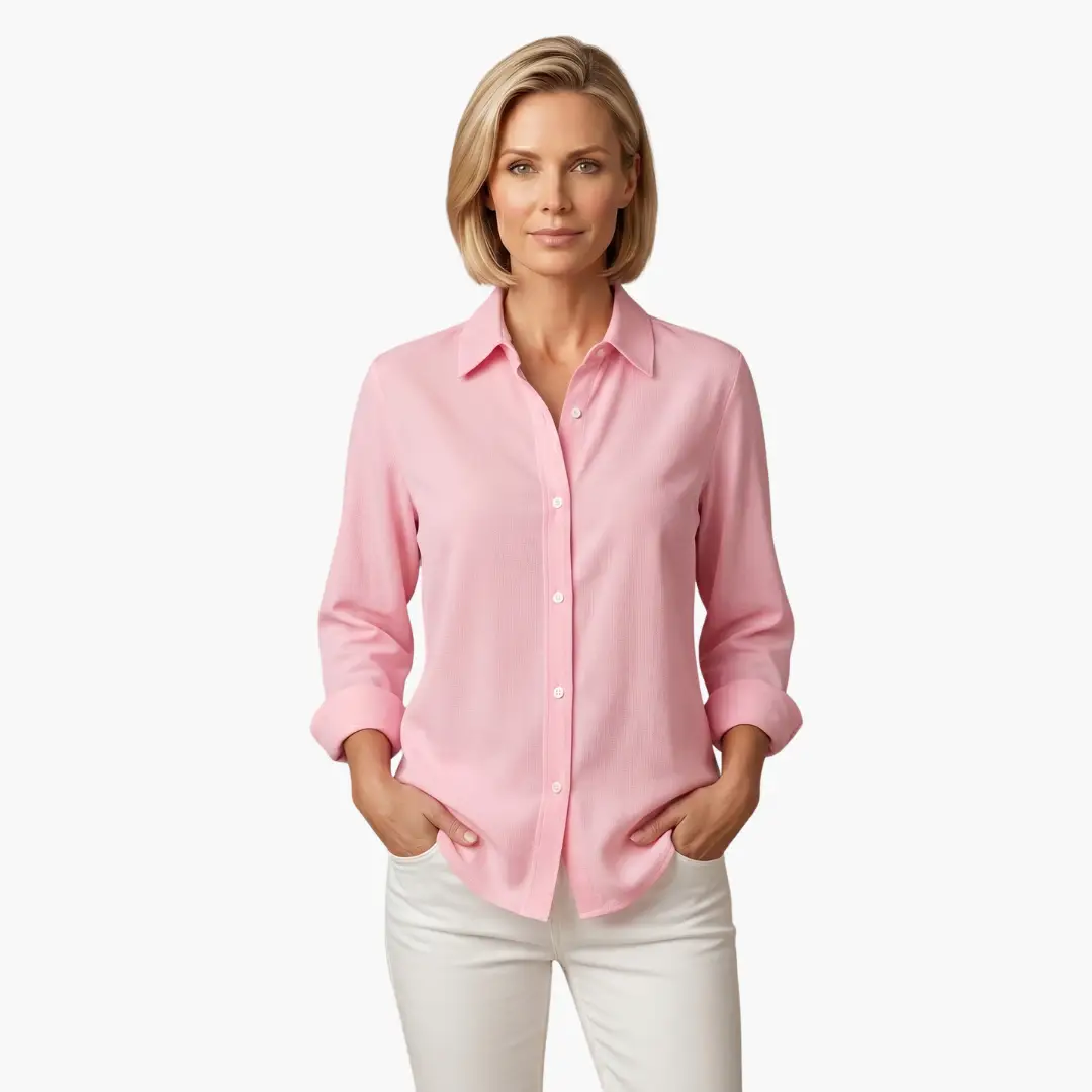 Relaxed Fit Long Sleeve Button Up Blouse for Women