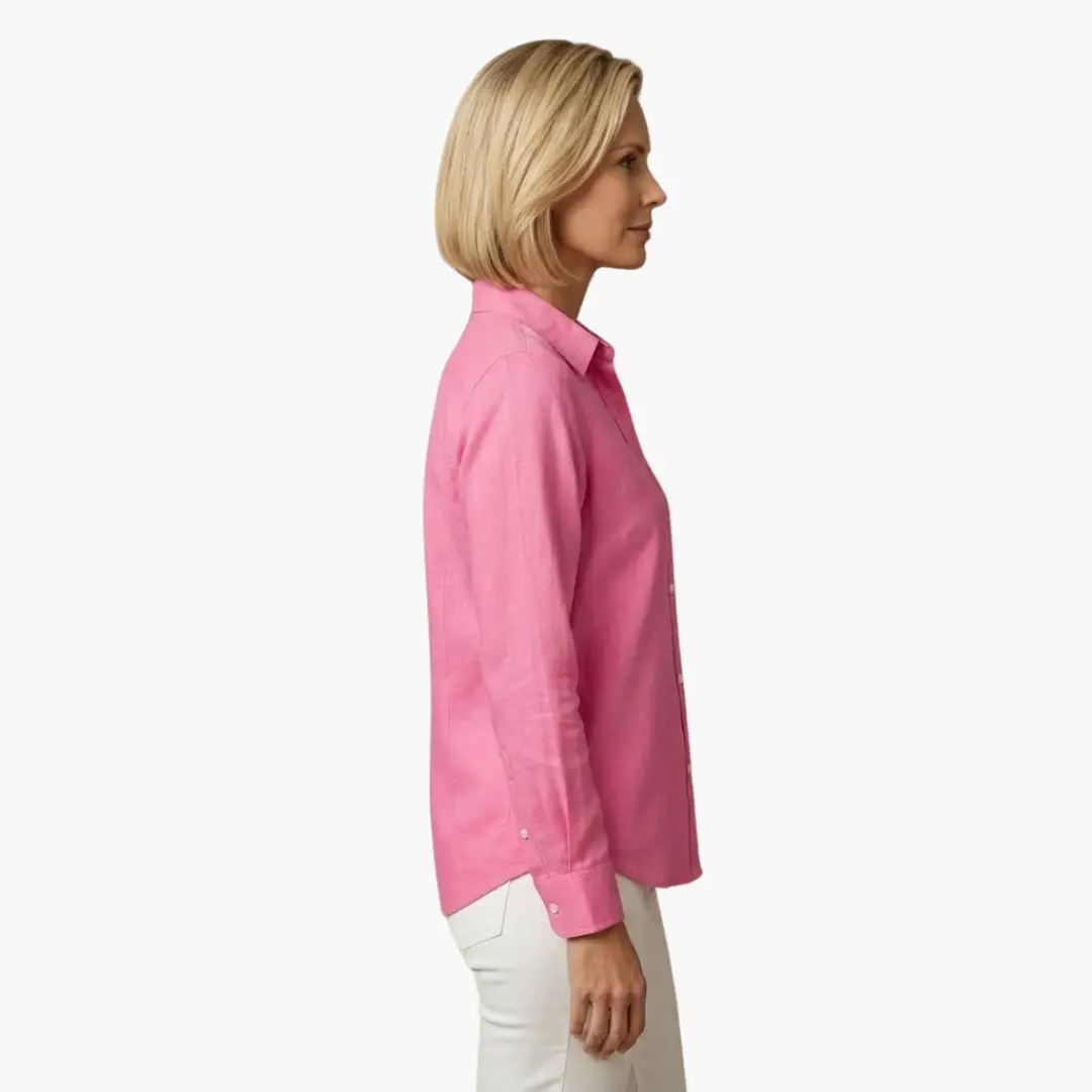 Relaxed Fit Long Sleeve Button Up Blouse for Women