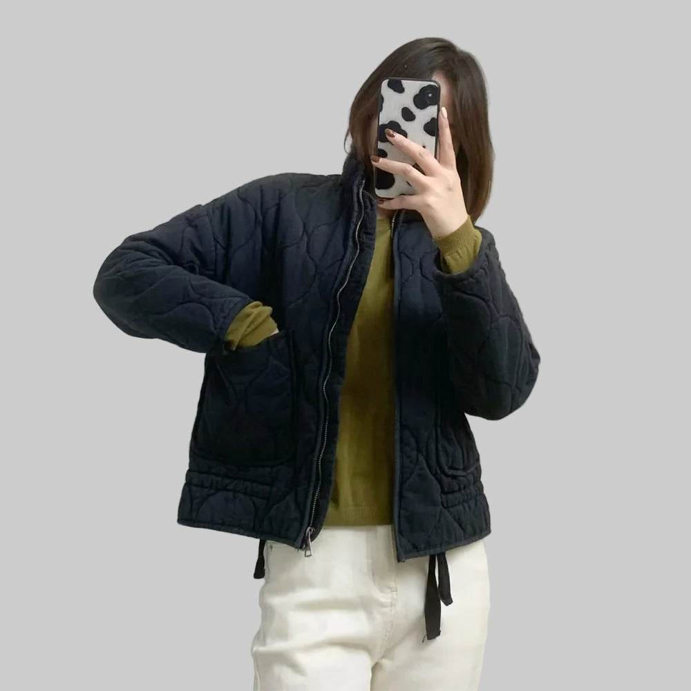 Women’s Quilted Puffer Jacket with Front Zip Closure