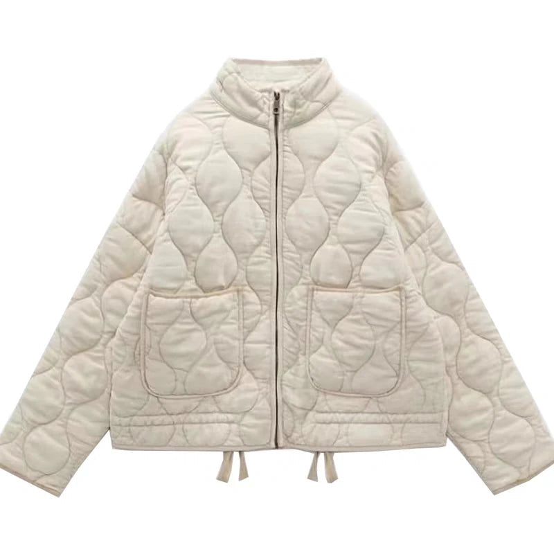 Women’s Quilted Puffer Jacket with Front Zip Closure
