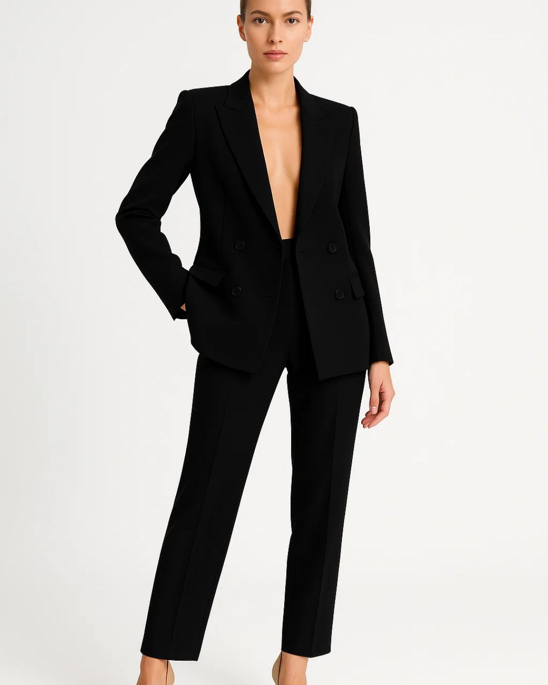 Ladies Business Suit Set – Elegant Blazer and Trousers for Office