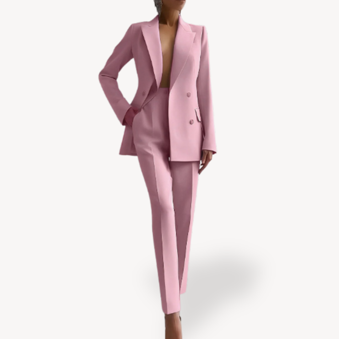 Women's Double-Breasted Power Formal Suit Set