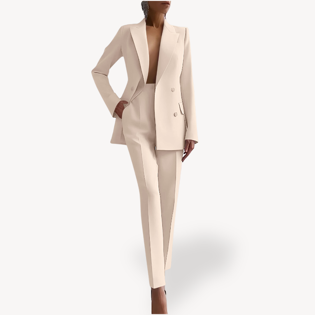 Women's Double-Breasted Power Formal Suit Set