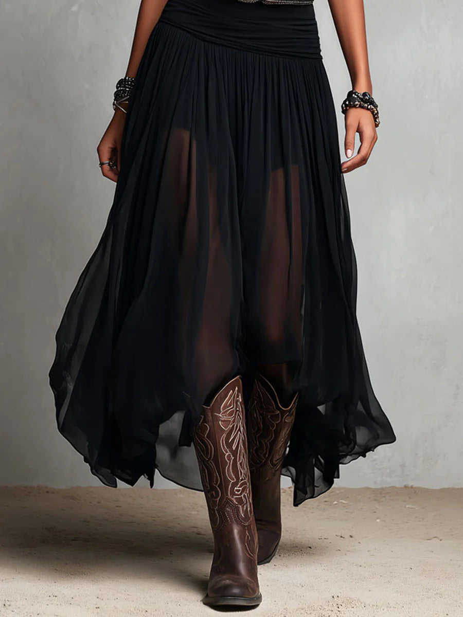 Women's Moonlit Flow Sheer Maxi Dress