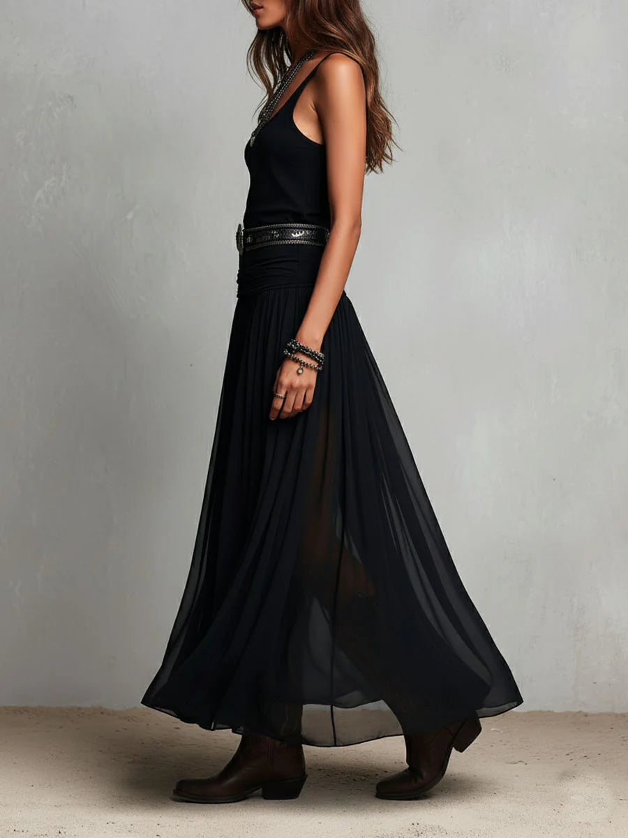 Women's Moonlit Flow Sheer Maxi Dress