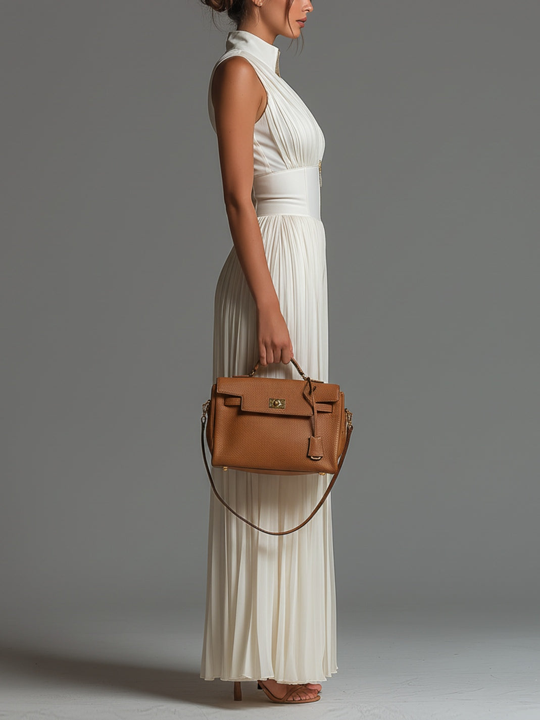 Women's Pleated Halter Wide Leg Jumpsuit