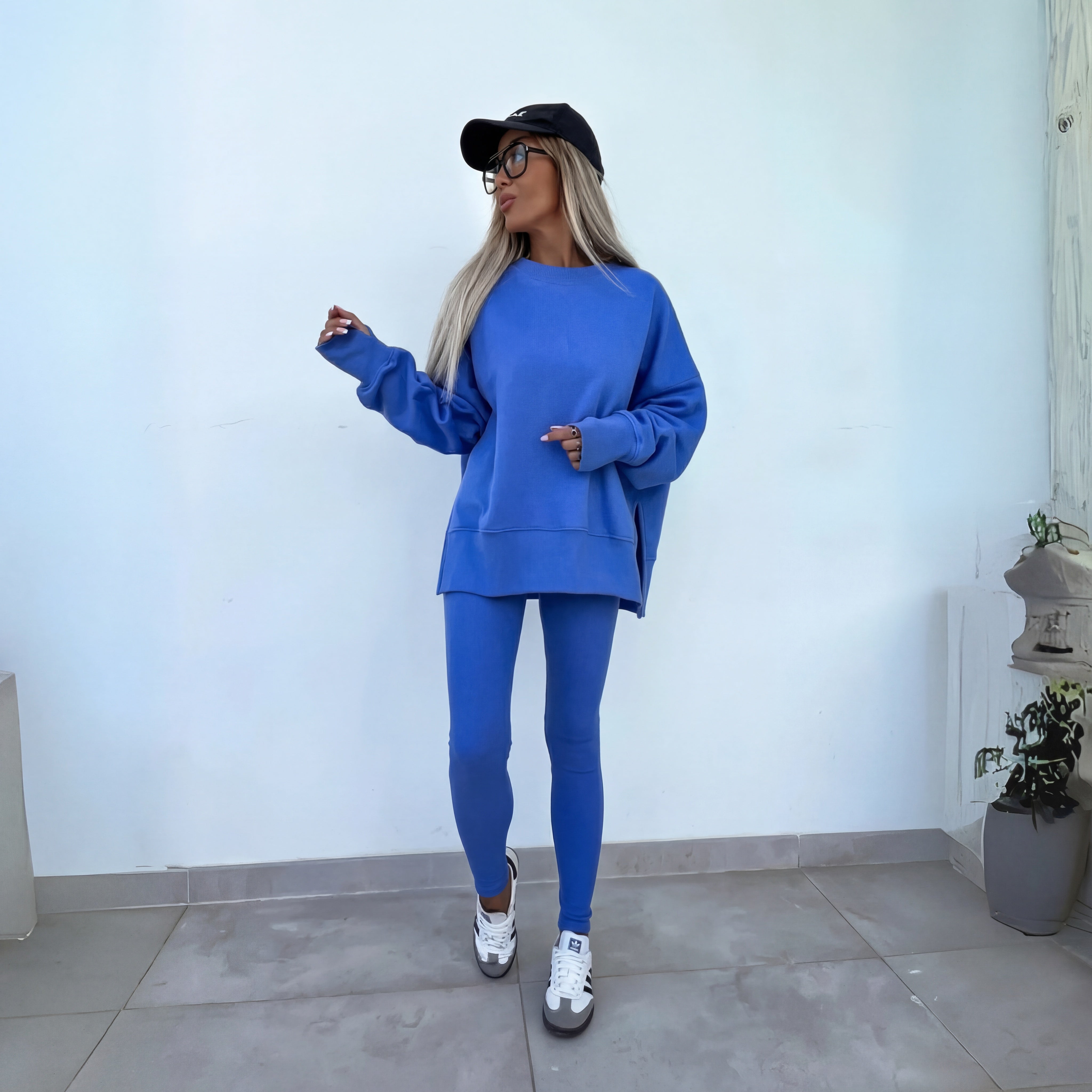 Women's Casual Long Sleeve Sweatshirt Pants Set