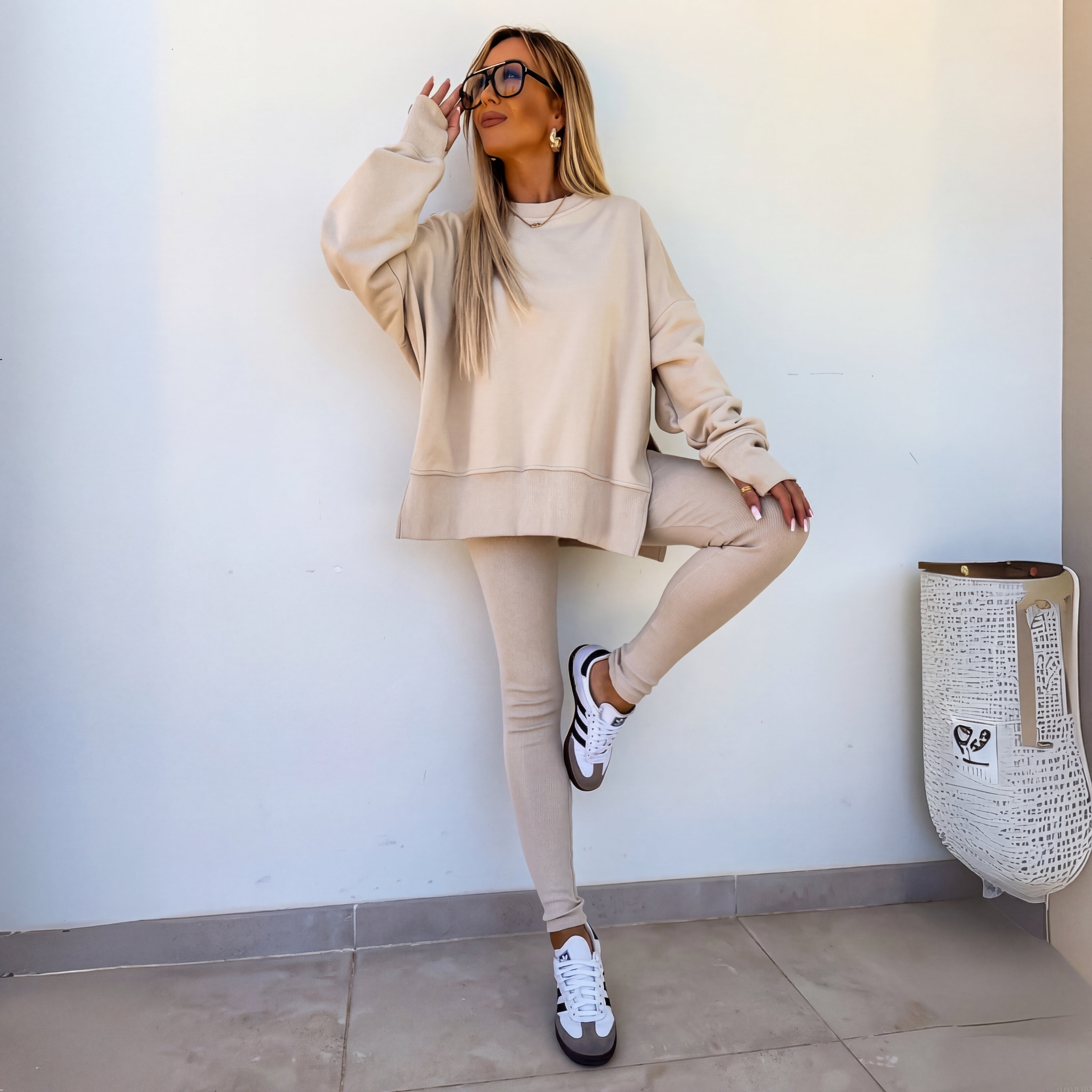 Women's Casual Long Sleeve Sweatshirt Pants Set