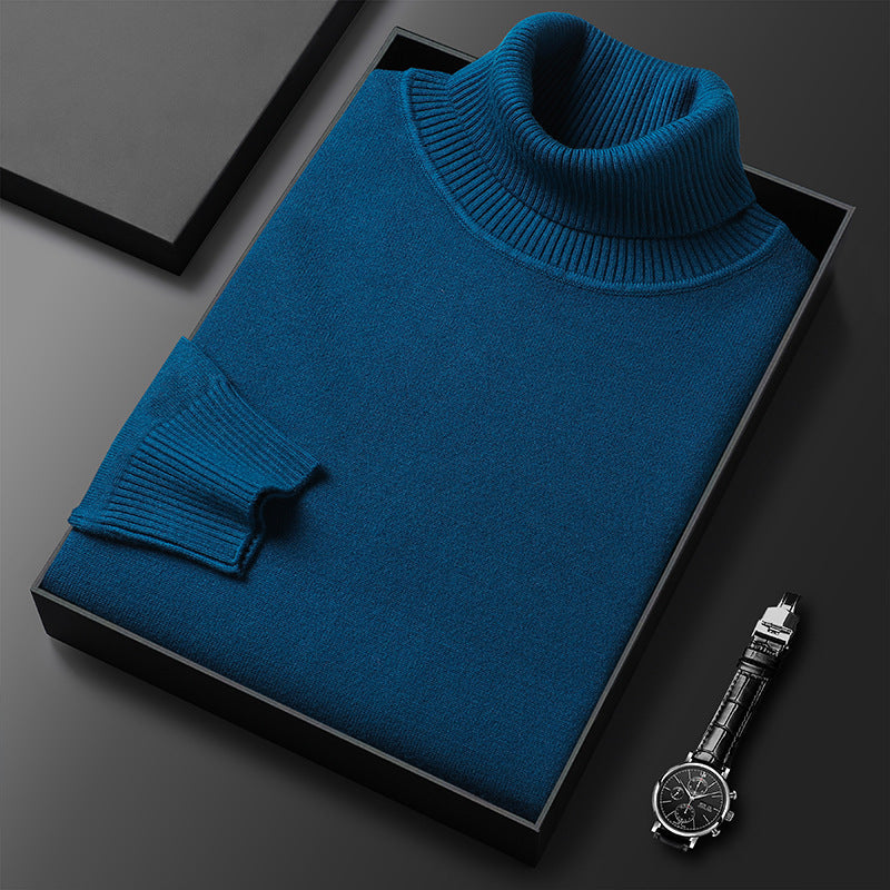 Men's Classic Turtleneck Sweater and Ribbed Collar