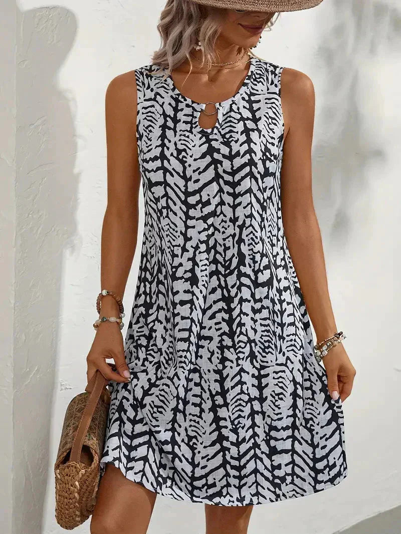 Women's Sleeveless Summer Dress Abstract Print