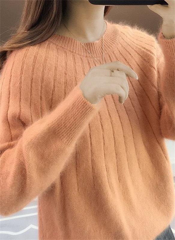 Women's Ribbed Relaxed Fit Casual Sweater