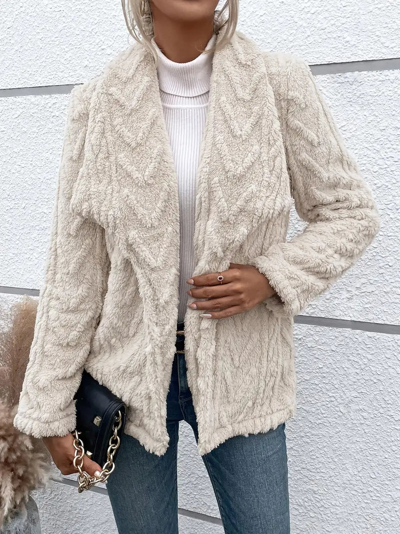 Comfortable Stylish White Fleece Jacket for Women