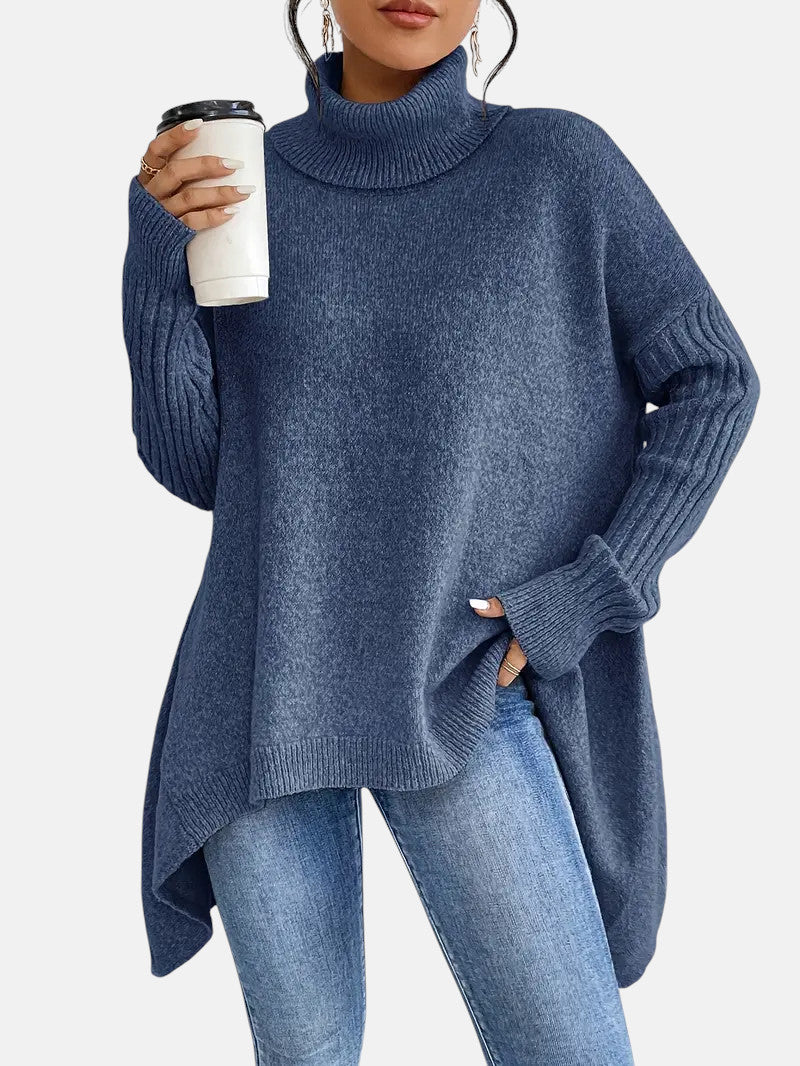 Women's Oversized Batwing Sleeves Turtleneck Sweater