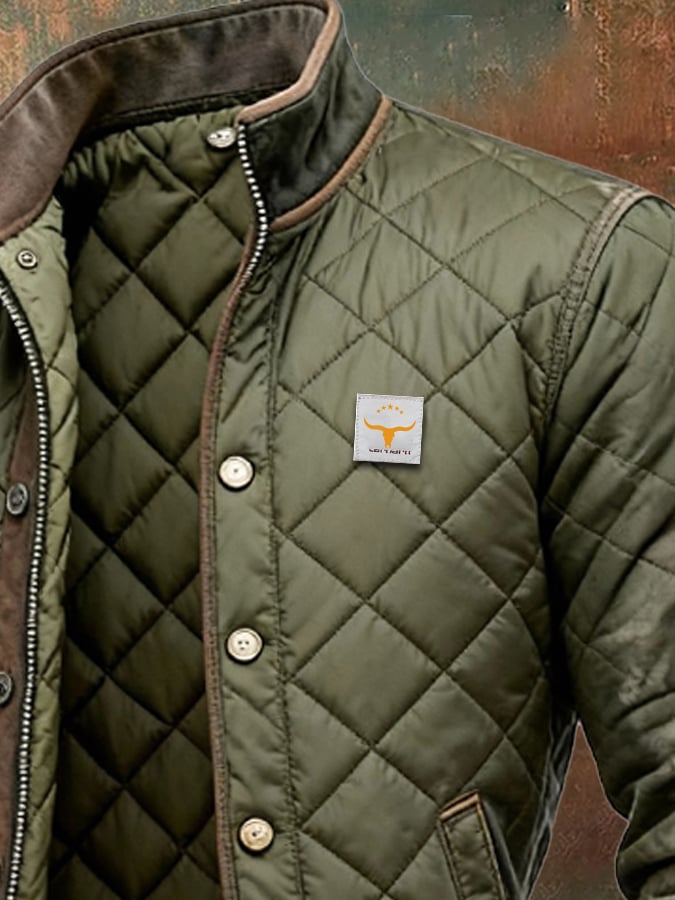 Men’s Quilted Classic Button-Front Winter Jacket
