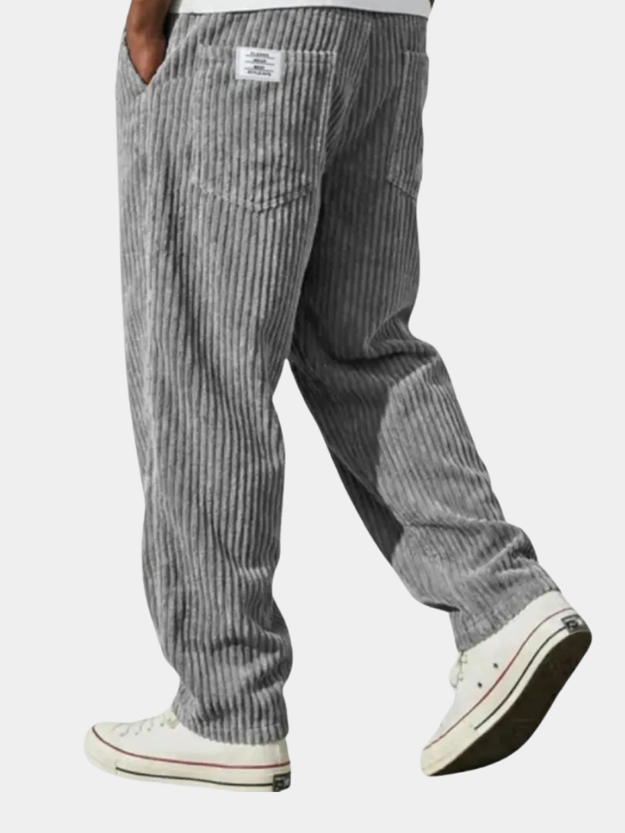 Men's Relaxed Fit Corduroy Straight-Leg Trousers