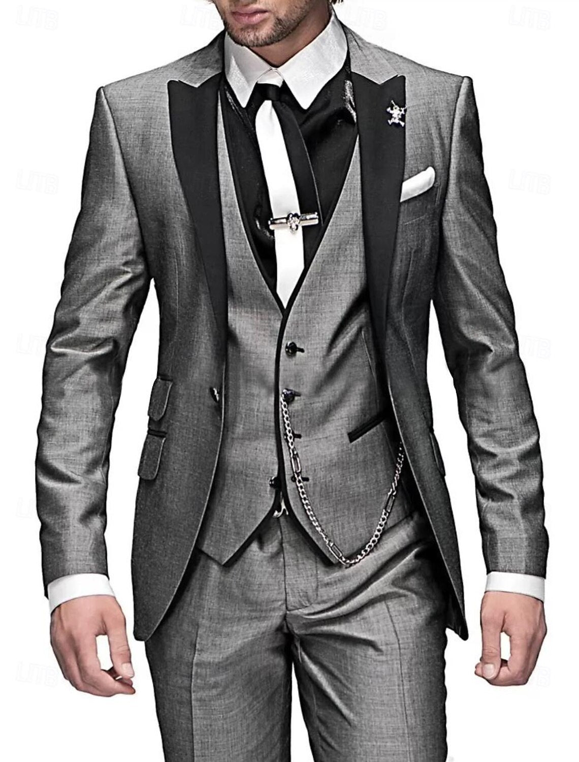 Stylish 3-Piece Men's Set with Blazer, Waistcoat, and Trousers