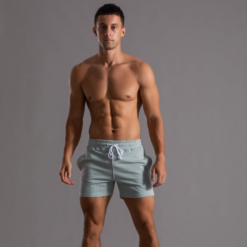 Men's Striped Drawstring Swim Shorts