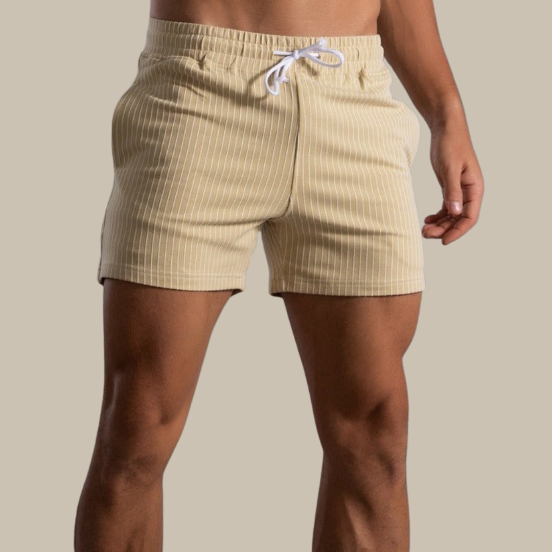 Men's Striped Drawstring Swim Shorts